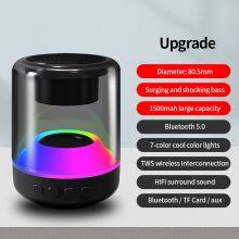 High Capacity Mini Portable RGB LED Light Colorful Bluetooth Party Hifi Sound Wireless Speaker thumbnail-3