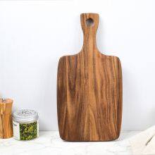 Acacia Wood Reversible Cutting Board Vintage Grain Small Tray With Handle Portable Baking Chopping Board for Home Kitchen thumbnail-1