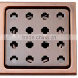 Stainless steel floor drain,square shape floor drain, antique-copper finished B0822-1