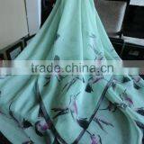Fashion Beautiful Bird Print Large Thin Plain Cotton Square Scarf With Tassels thumbnail-2