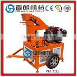FL1-20 Electric Motor Interlocking Brick Making Machine Design With Car Tire and Tractor