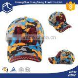 Stylish leather logo camo cotton baseball cap