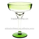 Margarita glass with green color