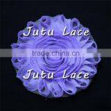 Professional Factory Silk Wedding Bridal Shabby Rose Trim Flower / 4 Inch Chiffon Lace Flower thumbnail-4