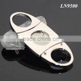 Pocket Portable Oval Cigar Scissors High Quality Silver Stainless Steel Double Blade Knife Super Sharp Metal Cigar Cutter thumbnail-1