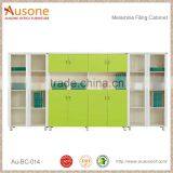 Wood and Glass Mixed 8 Doors Office File Cabinets