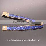 Bling Bling Blue Rhinestone Leather Collar Necklace thumbnail-3