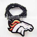 Wooden Denver Broncos Pendant Piece 36" Bead Chain Good Wood Style thumbnail-1