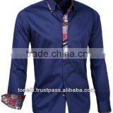 Beautiful Navy Blue Satin Shirts From Turkey - Free DHL Express Shipping thumbnail-1