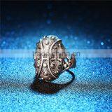 China Wholesale Cheap Jewelry Zinc Alloy Vintage Rhinestone Full Jewelled Fomger Ring thumbnail-5