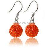 Sparkle CZ Crystal Ball 925 Silver Shamballa Hook Earring for Wedding Party thumbnail-5