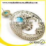Oval Design Hollow Latest Exotic Turquoise Fashion Earring thumbnail-3