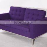 Two Seat Color Wool Fabric Living Room Furniture Deep Purple Sofa Sale thumbnail-2