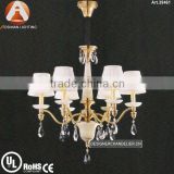 6 Light Antique Light for High Ceilings with Clear Crystal