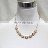 Newest Gold Metal W/Pure White Pearl Goldtone Pendant Necklace Simple Chain Necklace2016 Fashion Style Wholesale thumbnail-4