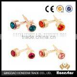 Honestar Wholesale Caflon Earrings Birthstones Glod Stud Ear Piercing Jewelry thumbnail-1