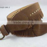 Ladies PU Leather Waist Tassel Rivet Belt for Women thumbnail-2