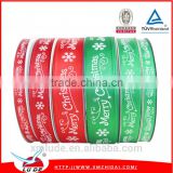 High Quality Wholesale Polyester Red/GreenSatin Printing Ribbon for Christmas
