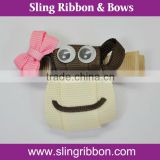 Lovely Monkey Ribbon Sculpture Kids Hair Clip