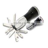 Ningbo JELO Hot Sales Promotion Multi Function Tools Camping Accessories 4LED and Red Torch Classic Army Knife Flashlight thumbnail-2