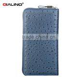 QIALINO RFID Blocking Wallet Luxury Ostrich Leather Brand Wallet Handbag thumbnail-2