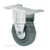 2"-5" Grey Rubber Wheel Light Duty Top Plate Fixed Casters thumbnail-2