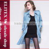 2015 HOT Unique Fashion Blue Jacquard Ladies Overcoat Designs Winter Dress thumbnail-3