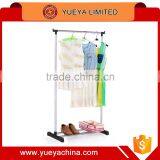 China Goods Wholesale Collapsible Standard Mobile Clothes Rack Single Rail thumbnail-1