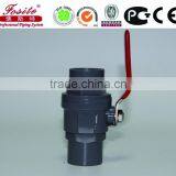 Chian Manufacture PVC Two Pieces Ball Valve With Iron Handle thumbnail-1