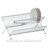 Large Folding 2 Layer Kitchen Dish Drainer Rack thumbnail-1