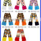 Navy Floral Printing 3/4 Pants Toddler Girl Floral Sew Sassy Icing Pants Girls Ruffle Pants thumbnail-6