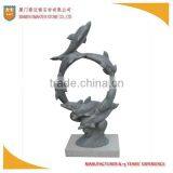 Grey Dolphin Animal Stone Carving Sculpture for Plaza thumbnail-1