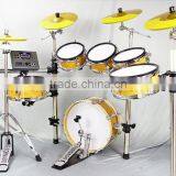 6 pc Wooden Chamber Pvc Cover Electronic Drum Kits thumbnail-3
