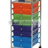 Colorful Storage Drawer Cart With Wheels, 3 Tier Storage Plastic Box Trolley thumbnail-6