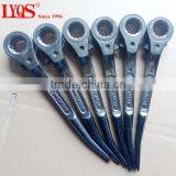 Two Way Double Ratchet Sockets Bent Handle 19/21mm Scaffold Spanner Wrenches thumbnail-1