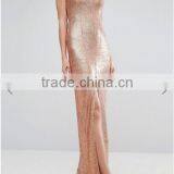 New Fashion Ladies Long Front Split Sequin Cross Back Maxi Dress thumbnail-3