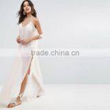 2017 Summer Women Sexy Maxi Beach Kaftan Cold Shoulders Transparent Chiffon Dress HSm9087 thumbnail-2