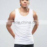2017 Cheapest High Quality New Design Custom White Color Gym Wear Comfortable 97% Cotton 3% Spandex Fashion Men's Sport Vest thumbnail-1