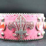 Sparkling Fleur de Lis Soft Leather Bracelets New Trendy Women's Leather Bracelets Luxury Leather Bracelets 2016 thumbnail-1