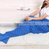 Adutls Ladies Kids Fish Scale Oyster Seamaid Mermaid Knitted Blanket thumbnail-2