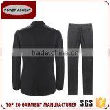 Casual Mens Formal Smooth Business Black 2-Button Suits thumbnail-3