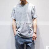 Summer is Pure and Fresh and Stripe of Cultivate One's Morality Short Sleeve T-shirt Men Round Collar thumbnail-2