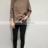 2016 New Fashion Long Sleeve Casual Women T-shirt With Pocket Wholesale thumbnail-3