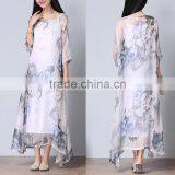 Floral Printed Two Piece Flower Fashion Lace Dress thumbnail-2