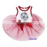 NEW Red White Rhinestone World Cup Football Flag Japan England Dogs Clothes Party Dress XS-L thumbnail-1