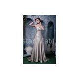 Empire Strapless Champagne Beaded Long Evening Dress Prom Gowns 2013 With Ruffles thumbnail-1