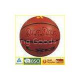 Durable Indoor TPU Leather Laminated Basketball 7# With Rubber Badder