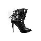 Lotoyo Python-Print Drawstring Women Ankle Boots (LTYQC687A) thumbnail-1