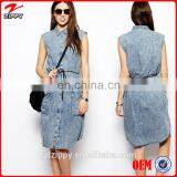 2014 New Arrival Wholesale Denim Shirt/Ladies Denim Dress thumbnail-1