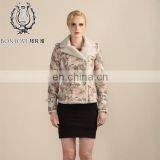 New Collection Flower Printed Fur Jacket Pretty Style Sheepskin Fur Coat Real Fur Skin Outer Wear thumbnail-1